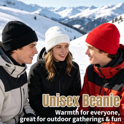 NPQQUAN 2 Packs Beanie for Men Women Winter Hats for Mens Beanie Skull Cap - color: Black+grey