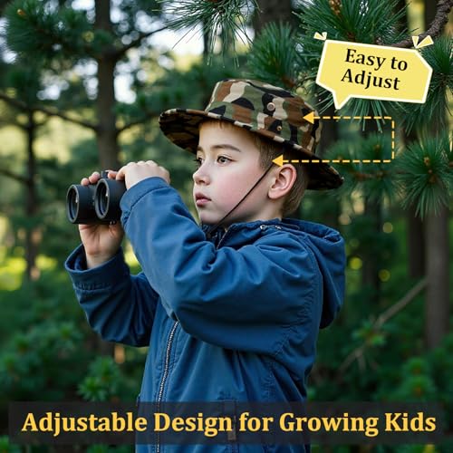 Kids Sun Hats for Boys Girls Bucket Hat UPF 50+ UV Protection Safari Hat Lightweight & Breathable Boonie Hat - color: 1 Pack-jungle Camo