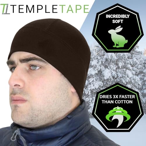 Temple Tape Tactical Fleece Watch Cap Beanie – Skull Cap Fleece Hat - Mens & Women - color: Deep Brown, size: X-Large