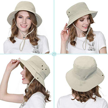 Taeku Sun Hat, Unisex Wide Brim Bucket Hat Sun Protection Cap Breathable Boonie Hat for Fishing Hiking Gardening Safari - color: Coffte