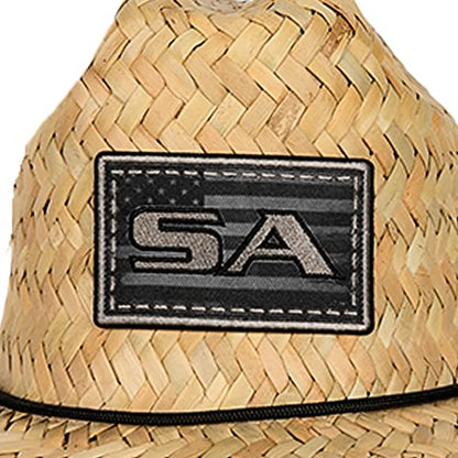 Soul of Adventure Classic Summer Hat | UPF 50+ Wide Brim Sun Protection | Unisex Adjustable Beach Hat with Drawstring - color: Blackout American Flag