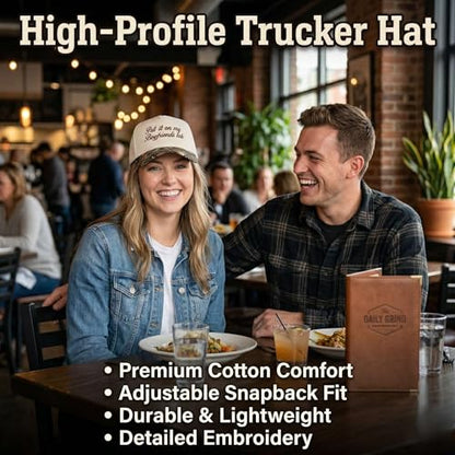 D&Y Retro 2-Tone Canvas Baseball Cap for Women - Funny Embroidered Distressed Snapback, Adjustable Cotton Dad Hat - color: Boyfriends Tap-black
