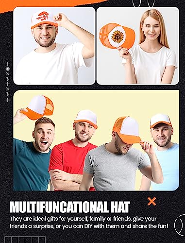 Tarpop 10 Pcs Sublimation Blank Trucker Hats Bulk - color: Orange and White