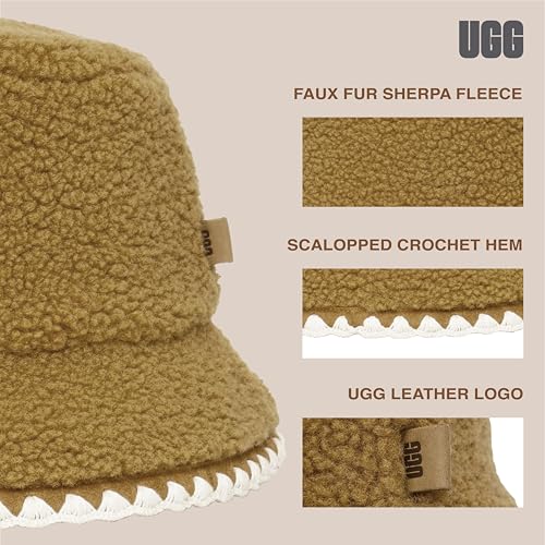 UGG Women's Uggfluff Scalloped Hat - color: Chestnut, size: Large-X-Large