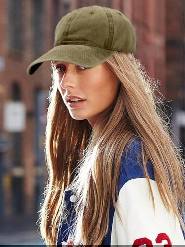 Edoneery Baseball Cap for Men and Women, Low Profile Washed Cotton Dad Hat - color: Khaki