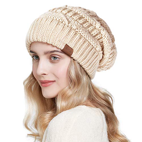 Women's Knitted Angora Wool Hat for Autumn and Winter Warm and Stylish with Rolled Brim and Slanted Rhinestones Cap - color: Z-rice