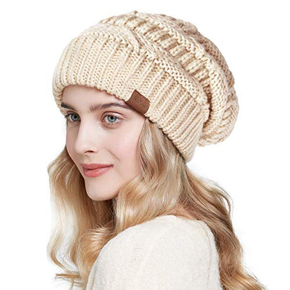 Women's Knitted Angora Wool Hat for Autumn and Winter Warm and Stylish with Rolled Brim and Slanted Rhinestones Cap - color: Z-rice