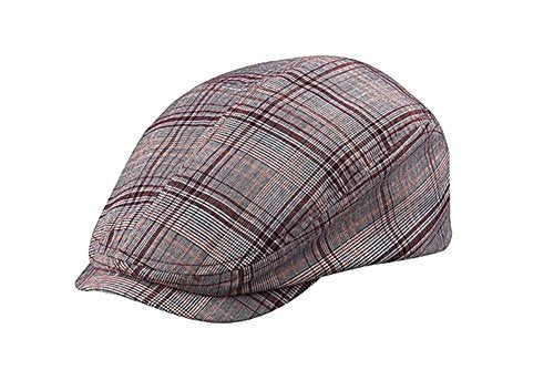 Fashion Plaid Ivy Cap - color: Red, size: Small
