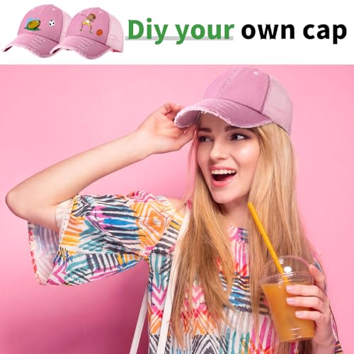 Suhine 24 Pcs Blank Trucker Hat Bulk,Unisex Baseball Cap - color: Pink