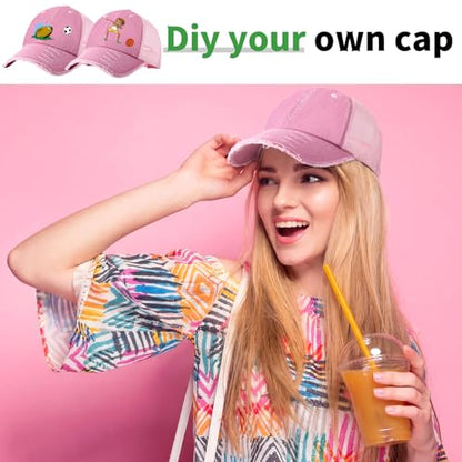 Suhine 24 Pcs Blank Trucker Hat Bulk,Unisex Baseball Cap - color: Pink