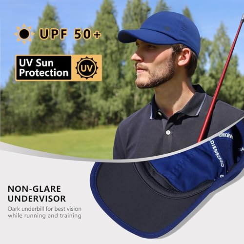 GADIEMKENSD Performance Running Hat, Stretchy Fabric with Vented Mesh for Outdoor Workouts - color: Dark Blue2.0