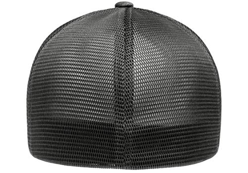Flexfit Melange Unipanel Trucker Cap - color: Dark Grey, size: Small-Medium