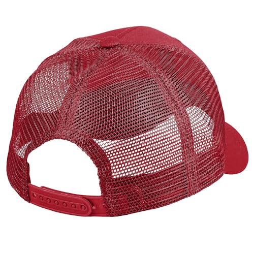 Falari Trucker Hat Baseball Cap Structured Plain Design 6 Panel, Adjustable Size - color: 1pk Burgundy