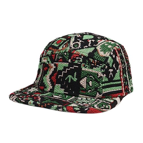 5 Panel Camper Hat | Multi-Color Unique Designs | Caps for Men & Women | Large or X-Large - color: Chenille Green, size: 7 1/4-7 3/8
