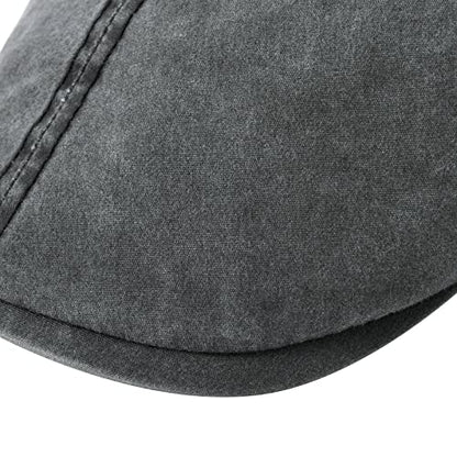 VOBOOM Cotton Flat Cabbie Hat Gatsby Ivy Irish Hunting Newsboy Cap - color: Washed Black