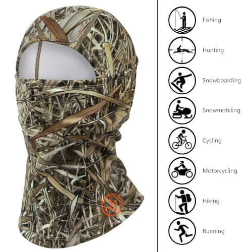 BASSDASH Winter Balaclava Fleece Ski Mask Ninja Hood Neck Warmer Fishing Hunting - color: Marshreed Ⅱ