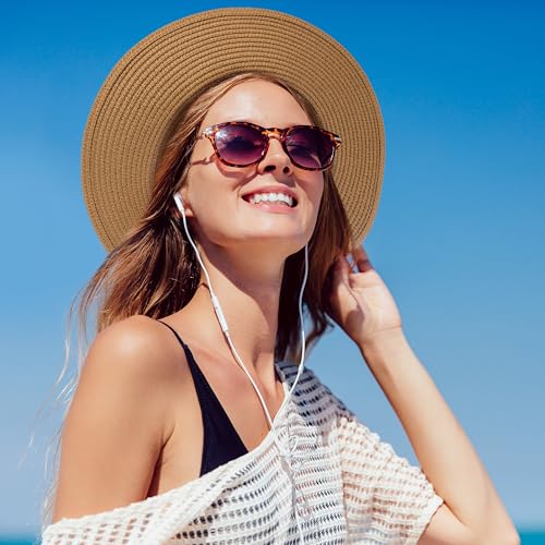 Sun Hats for Women, UPF 50+ Sun Protection, Beach Hat with Wide Brim - color: Khaki-vn