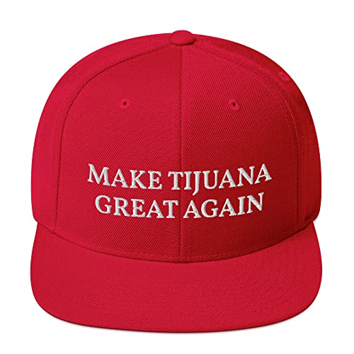 Make Tijuana Great Again Hat Flatbrim Flat Brim Snapback Hat Cap - color: Red