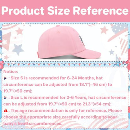 qikqik Baby Baseball Cap Toddler Baseball Hat Baby Ball Cap Toddler Hats for Boys Girls Cotton Infant Caps Kids Trucker Hat - color: Pink With Usa Red/White/Blue Flag, size: 2-6 Years