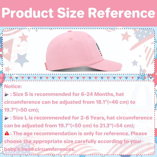 qikqik Baby Baseball Cap Toddler Baseball Hat Baby Ball Cap Toddler Hats for Boys Girls Cotton Infant Caps Kids Trucker Hat - color: Pink With Usa Red/White/Blue Flag, size: 6-24 Months
