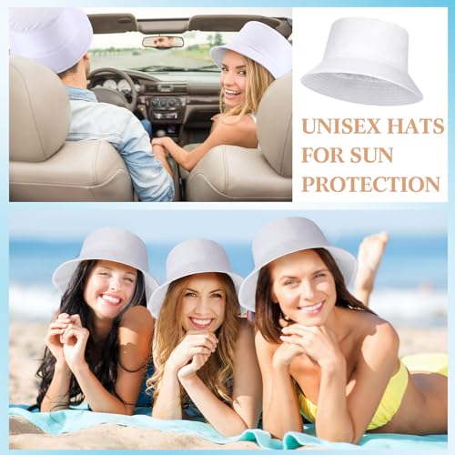 Mepase Bucket Hat Bulk, Cotton Summer Cap Summer Solid Color Beach Getaway Fisherman's Hat for Women Men - size: Large