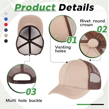Suhine 24 Pcs Blank Trucker Hat Bulk,Unisex Baseball Cap - color: Dark Color