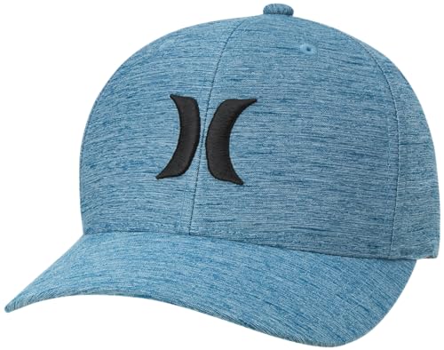 Hurley Mens Baseball Cap, H2O-Dri Stretch Fitted Hat with Curved Bill - color: Valerian Blue, size: Large-X-Large
