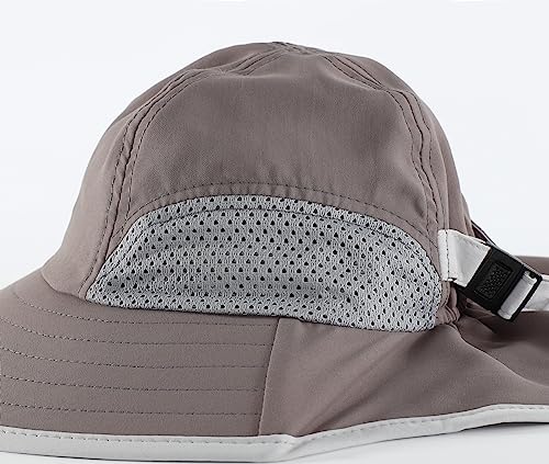 Connectyle Kids Sun Hat Adjustable Fishing Hat for Boys Grils Breathable UPF 50+ Protection Outdoor Beach Hat with Neck Flap - color: Deep Gray