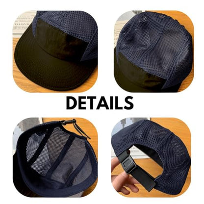 FASHIXD Mesh 5 Panel Runner Hat for Men Flat Brim Quick Dry Running Hat - color: Blue
