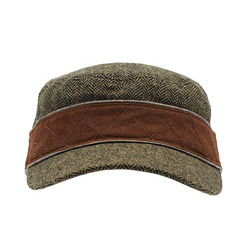The Vintage Year Washed Cotton Distressed Cadet Hat Military Army Cap - color: Wool Olive, size: 7 3/8