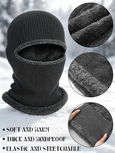Blulu Ski Knitted Mask for Men,1 Hole - color: Dark Gray, size: Medium
