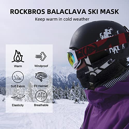 ROCKBROS Windproof Thermal Balaclava Ski Mask for Men and Women Cycling - color: Black Grey