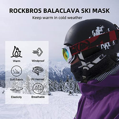 ROCKBROS Windproof Thermal Balaclava Ski Mask for Men and Women Cycling - color: Black Grey