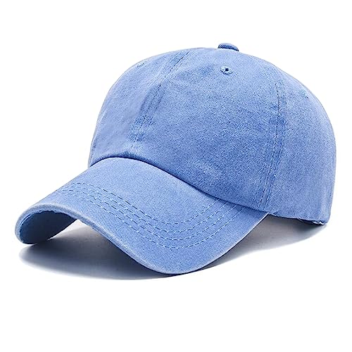 NPJY Baseball Cap Golf Dad Hat Adjustable Original Classic Low Profile Hat - color: Sky Blue(washed)