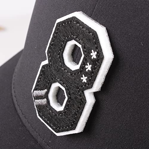 Daxton Classic Snapback 3D Alphabet A to Z Numbers Initials Flat Bill Visor Cap - color: Black, style: Number 9