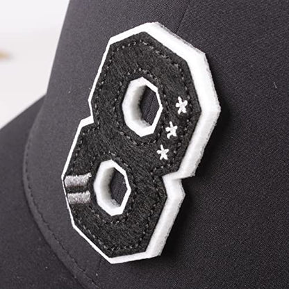 Daxton Classic Snapback 3D Alphabet A to Z Numbers Initials Flat Bill Visor Cap - color: Black, style: Number 4