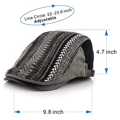 M MOACC Men Beret Hat Cotton Adjustable Newsboy Hats Cabbie Gatsby Cap Driving Flat Caps - color: Hat-t6-black
