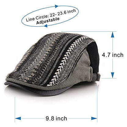 M MOACC Men Beret Hat Cotton Adjustable Newsboy Hats Cabbie Gatsby Cap Driving Flat Caps - color: Hat-t6-black