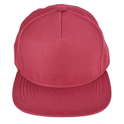 DALIX Premium Wool Blend Hat Flat Bill Cap Snapback Black Dark Gray Maroon Light - color: Maroon