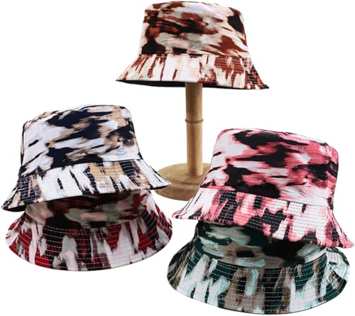 Men Women Unisex Graffiti Bucket hat, Packable Outdoor Summer Fishing Sun hat, Double-Sided Beach Cap - color: Navy Blue