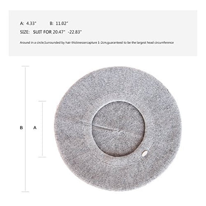 Womens Winter Beret Hat Knitted Beanie Cap Autumn Winter Hat French Classic Beret - color: Light Grey