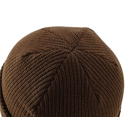 Connectyle 2 Pack Classic Cuffed Beanie Hat for Men & Women Warm Winter Knit Hat Thick Beanies Skull Cap Acrylic Watch Cap - color: Black+coffee