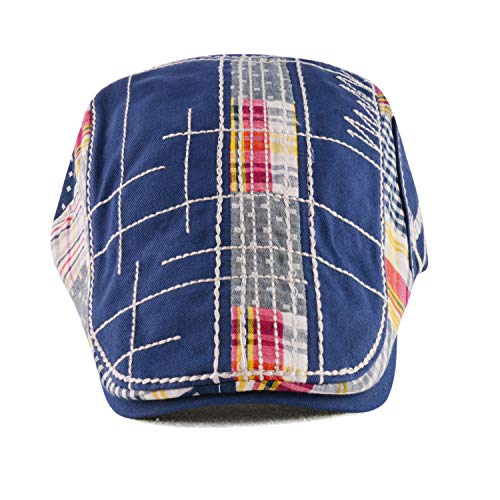 MOACC M Men Beret Hat Cotton Buckle Adjustable Newsboy Hats Cabbie Gatsby Cap - color: Hat-t1-blue