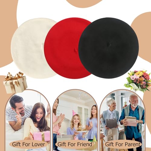 Classic Wool French Red Beret Hats for Women Men - color: M--cyan