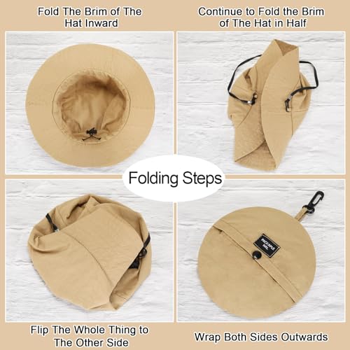 Twistover 10 Pcs Waterproof Packable Bucket Rain Hat for Women Men Quick Dry Foldable Adjustable Sun Hat for Fishing Hiking