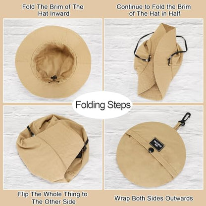 Twistover 10 Pcs Waterproof Packable Bucket Rain Hat for Women Men Quick Dry Foldable Adjustable Sun Hat for Fishing Hiking