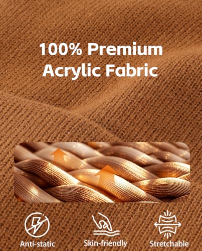 Connectyle Men's Cuffed Beanie Hat Double Layer Knit Winter Watch Cap - color: Camel