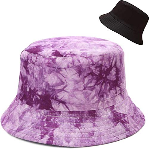 XYIYI Cute Bucket Hat Beach Fisherman Hats for Women, Reversible Double-Side-Wear - color: Purple
