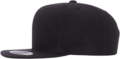 YP Classics 6089 Wool-Blended 6 Panel High Profile Flatbill Snapback Cap - color: Black
