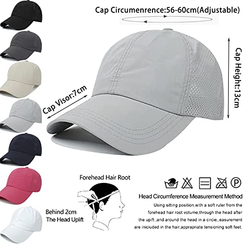 Womens Ponytail Hat Baseball Cap, Adjustable Criss Cross Baseball Cap High Bun Unisex Quick Drying Trucker Hats - color: Zlight Grey